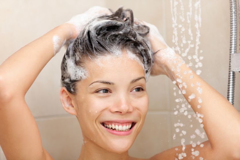 Woman washing hair
